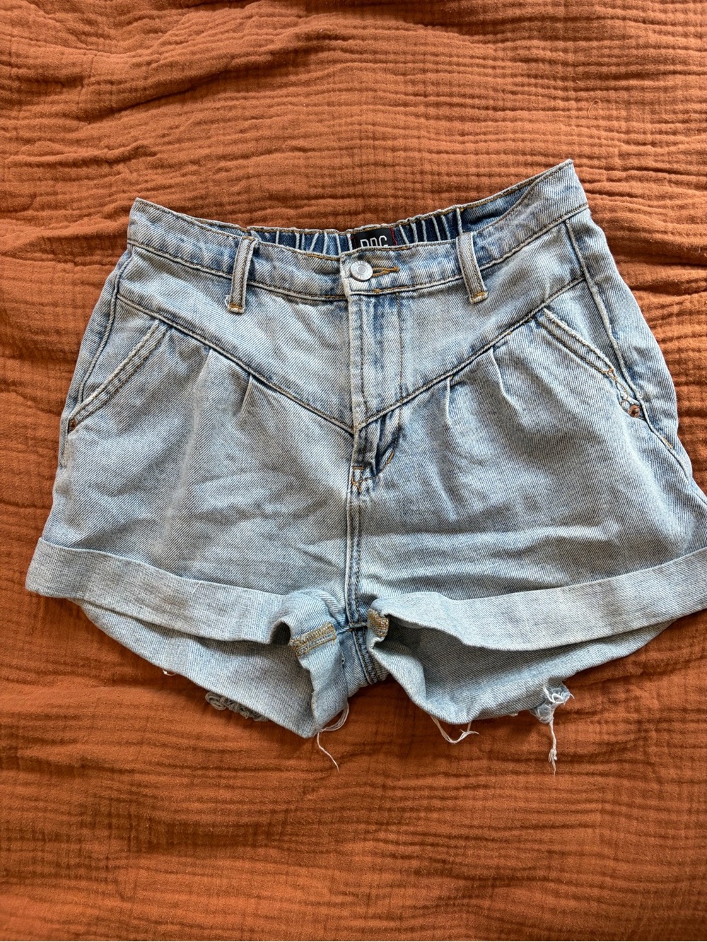 Light Wash High-Rise Denim Shorts